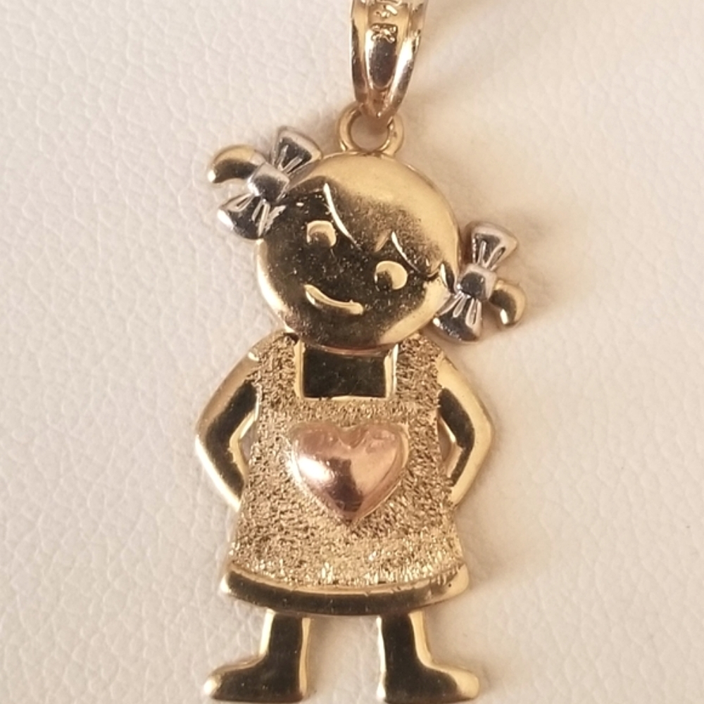 14K Gold Girl Pendant